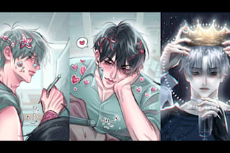 draw commissions art, manhwa style, oc, anime, bl and other
