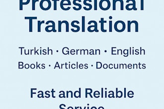 translate books, articles, and documents turkish german english