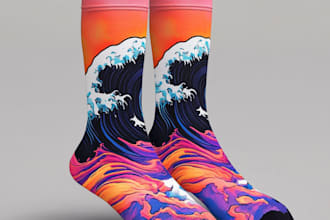 draw unique socks design for your brand