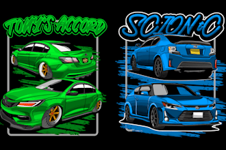 draw vector car illustration for t shirt design