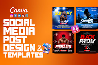 design professional social media posts and editable canva templates