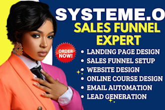 setup systeme io sales funnel, systeme io website, clickfunnels landing page