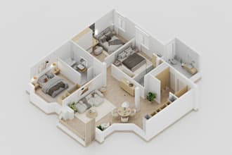 rebuild 3d floor plan, apartment interior design,3d resident house visualization