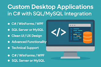 build powerful c sharp desktop apps with sql or mysql database integration