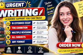 do urgent ib extended essays, tok exhibition essays, sl and ess ia hl ias