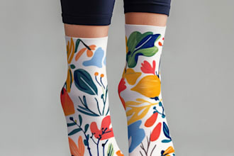 draw sublimation all type of unique socks design and pattern