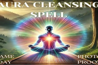 preform distance reiki energy healing spell, protection spell, aura cleansing
