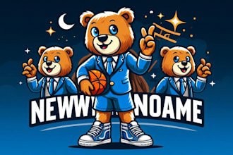 make different basketball cartoon mascot logo for your company