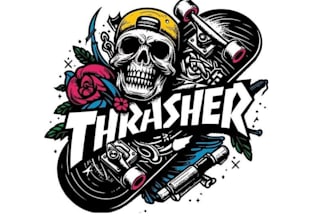 design high quality skate skull mascot logo with creative concepts