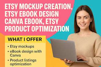 etsy mockup creation, etsy ebook design canva ebook, etsy product listing