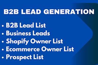 do b2b lead generation, shopify ecommerce leads, and business leads urgently