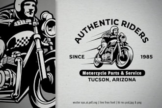 design awesome vintage motorcycle logo