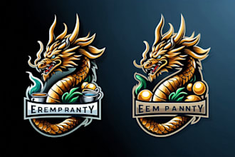 design luxury dragon mascot logo with express delivery