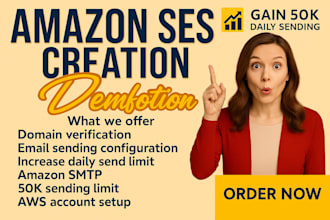 setup amazon ses and increase to 50k sending limit