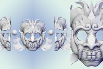 3d sculpt custom 3d mask 3d helmet oni mask and 3d cosplay futuristic mask