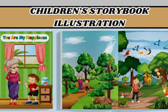 create beautiful children storybook illustration for KDP