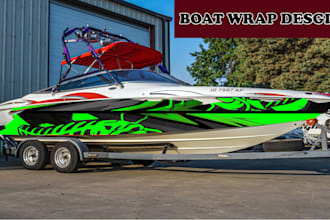 quickly create a boat wrap, boat wrap, car van warp
