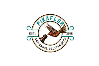 make unique new microbrewery logo with hummingbird