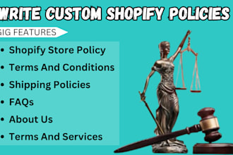 write custom shopify privacy policy terms and return policy for your store