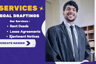 draft rent agreements, lease agreements and ejectment notices