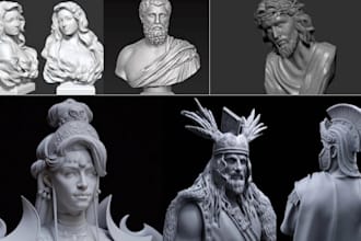 sculpt realistic 3d head, bust, statues, bust model,3d facemodel for 3d printing