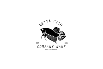 design minimalist betta fish logo with clean and modern look