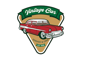 do vintage , retro , vintage car business logo design