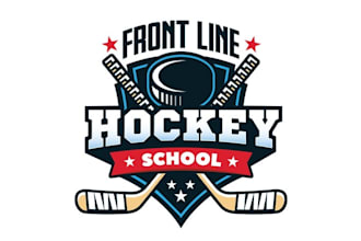 design sophisticated fun ice hockey school logo