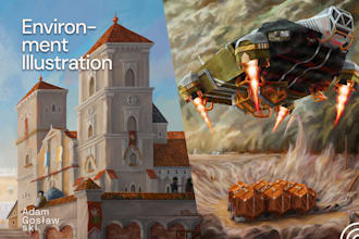 do detailed environment art or background for story or game