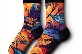 draw sublimation all type of unique socks design and pattern