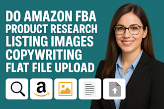 do amazon fba product research listing images copywriting flat file upload