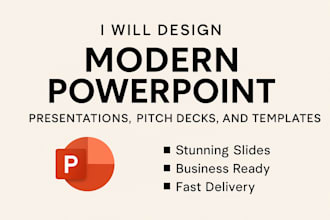 design modern powerpoint presentations, pitch decks, and templates
