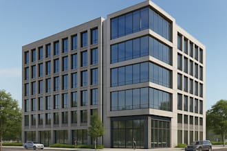design 3d commercial building renders