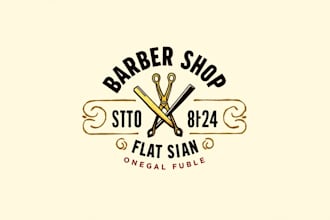 design outstanding barber shop vintage logo  in very short time