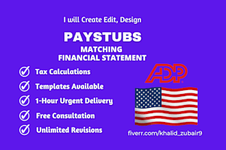 create adp pay stubs, w2s, 1099s, 1040 tax forms