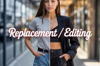 change clothing, replace your outfits, background image, image editing