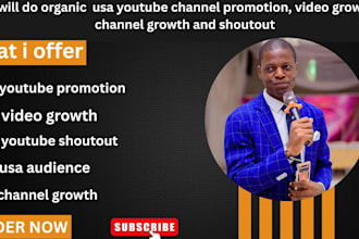 do organic USA youtube channel promotion, video growth and shoutout