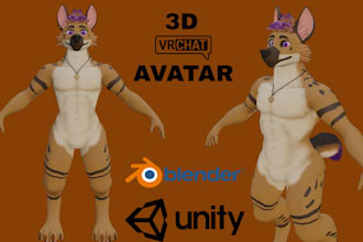 create vrchat furry avatar furry vrc character nsfw 3d model