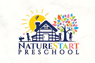 do modern daycare, childcare, baby shop, preschool and kids logo design