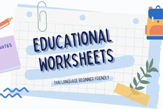 create thai language learning worksheets for beginners or kids