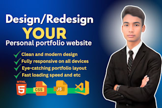 create a modern portfolio or personal website with responsive design