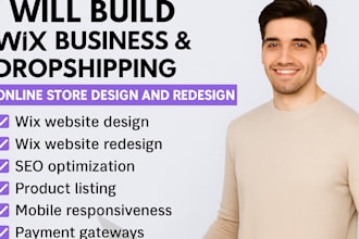 build wix business website dropshipping online store design and redesign