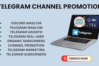 create telegram channel, telegram mass dm, organic subscribe, discord promotion
