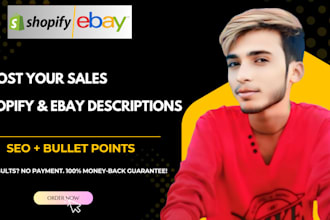 write SEO product descriptions for shopify and ebay