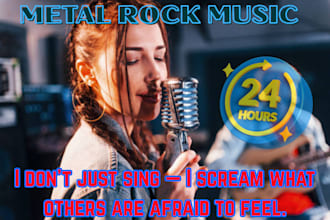be powerful metal rock vocals unique and energetic singer for your track