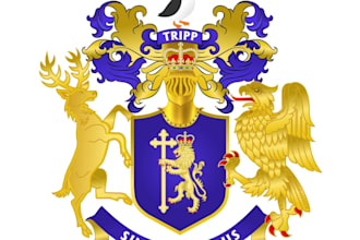 design luxury family crest regal heraldic coat of arms logo with in 24 hours