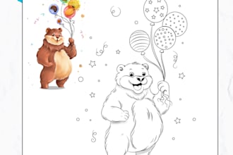 draw coloring book for adults, children and kids