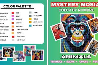 create mystery mosaic color by number coloring book for adult children