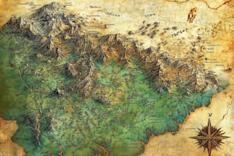 do fantasy map illustration for dnd, novels and games