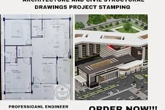 draw stamped architectural, mep and structural drawings for city permit approval